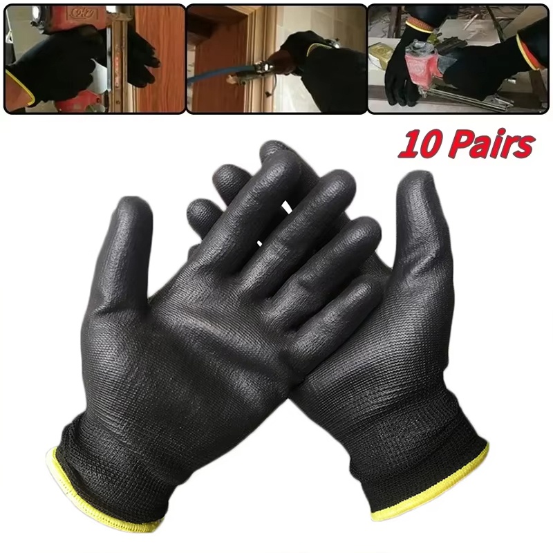 Fishing Gloves - 10 Pairs Durable PU Coating Wear-Resistant