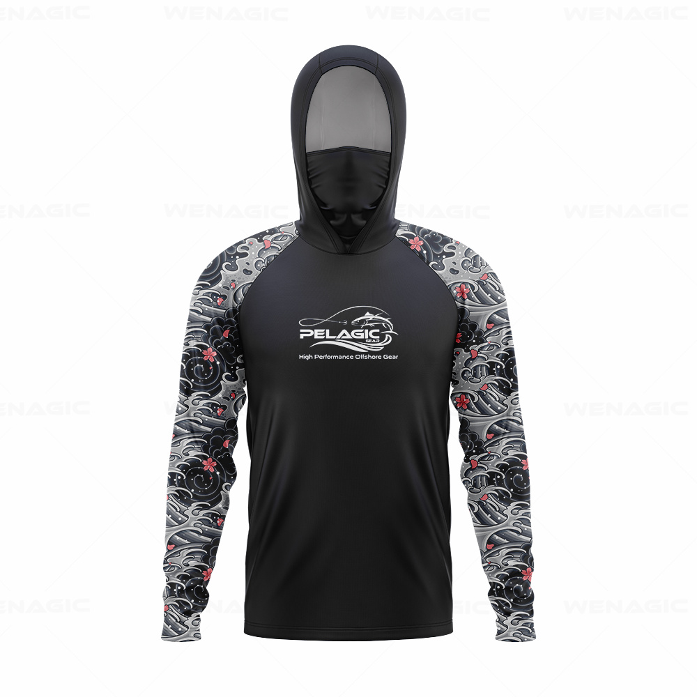 pelagic gear Men Hood Fishing  - Fishing Shirt Uv Protection 评论和价格
