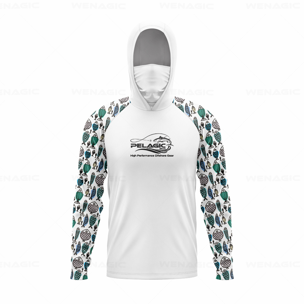 pelagic gear Men Hood Fishing  - Fishing Shirt Uv Protection 评论和价格