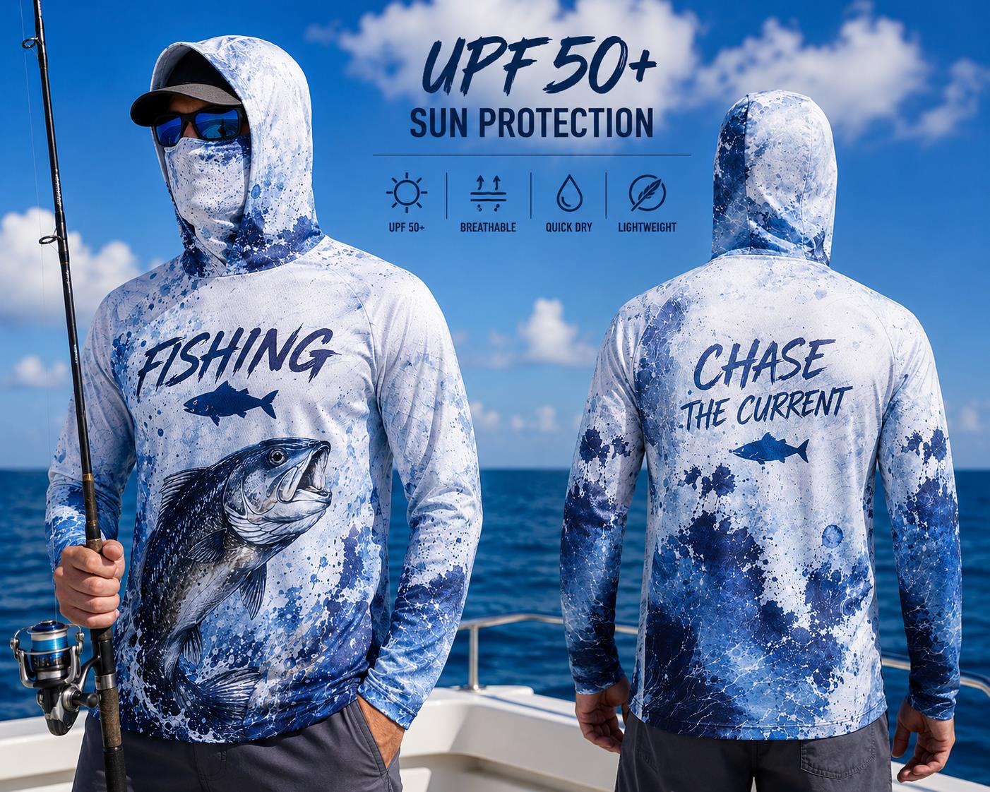 Fishing Hoodie Shirt Men Long  - Fishing Hoodie 评论和价格