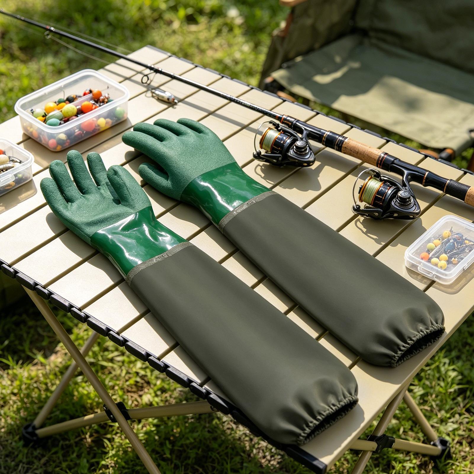 Waterproof Rubber Gloves Long  - Fishing Gloves 评论和价格