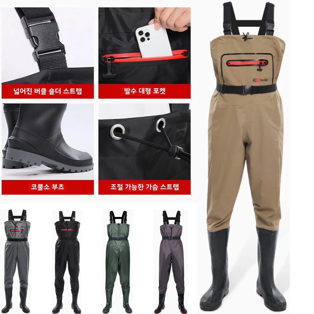 Waterproof Chest Waders with F - Fishing Jacket Waterproof 评论和价格