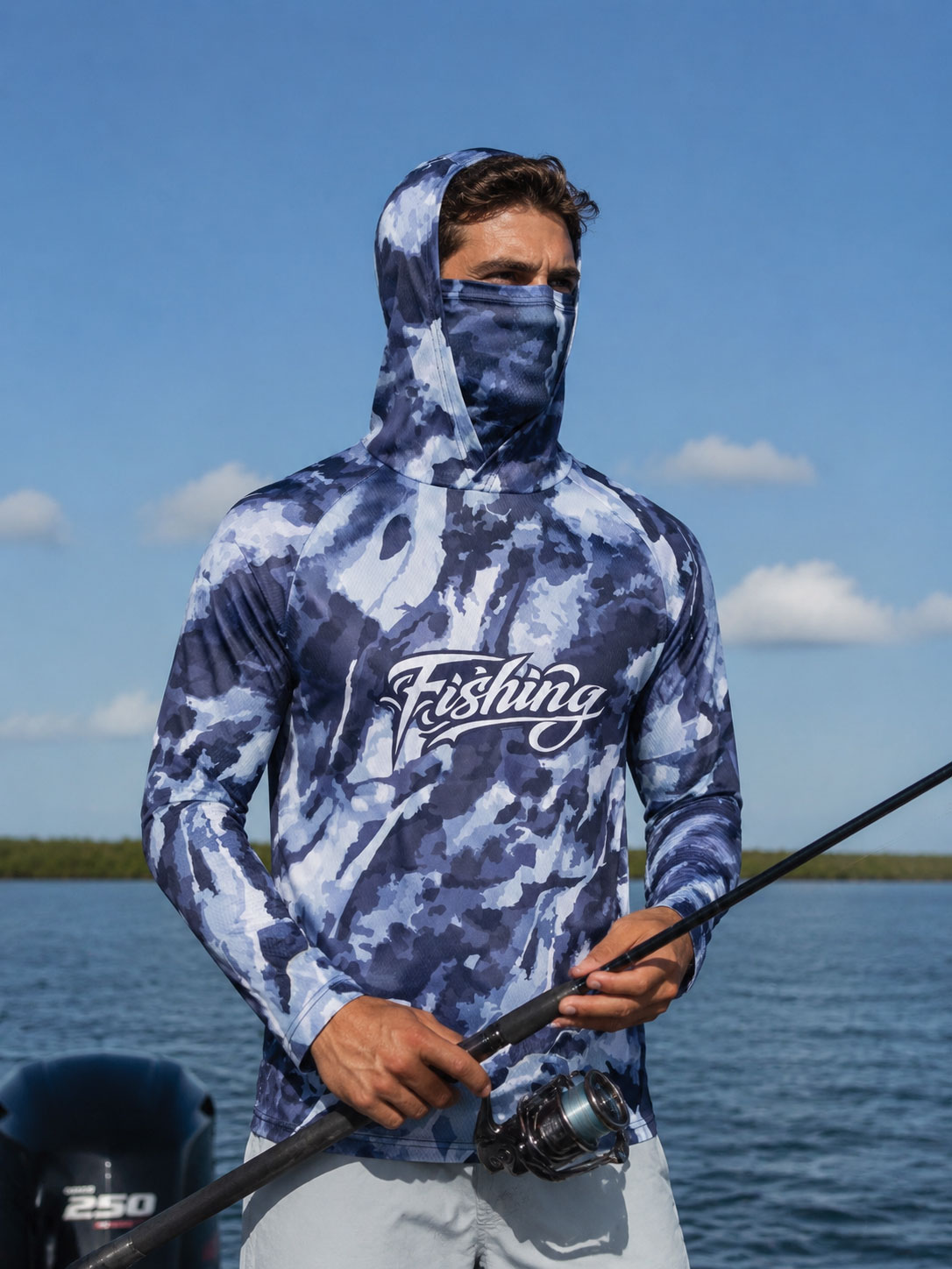 Fishing Shirt Hooded Men Fishi - Fishing Mask Sun Protection 评论和价格