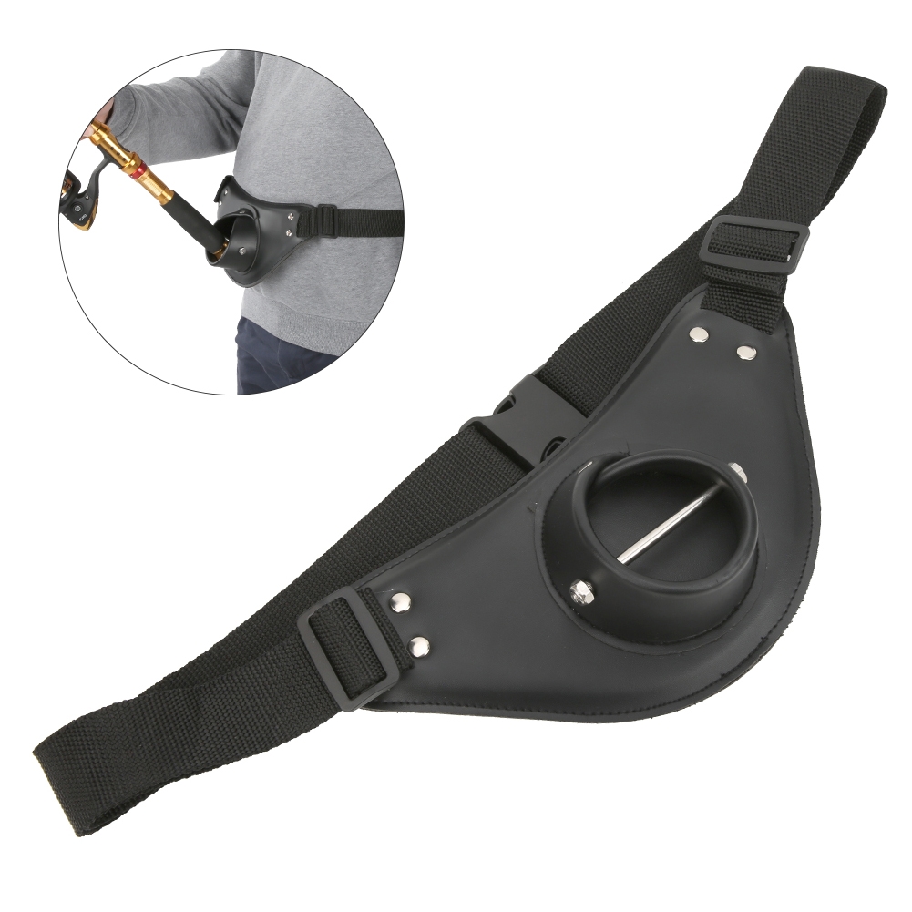 Black PU Leather Adjustable Ro - Fishing Belt 评论和价格