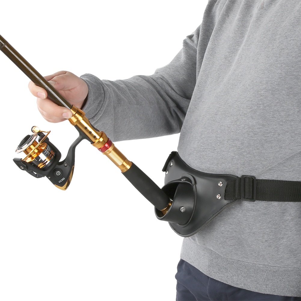 Black PU Leather Adjustable Ro - Fishing Belt 评论和价格