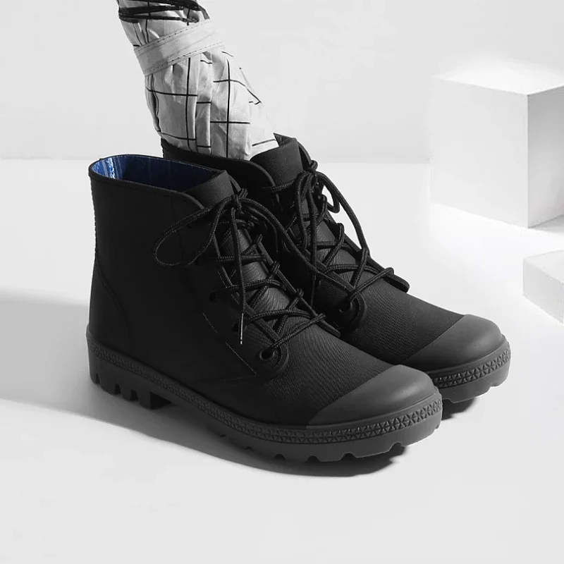 Winter Men Rain Boots Lace-up  - Fishing Boots 评论和价格